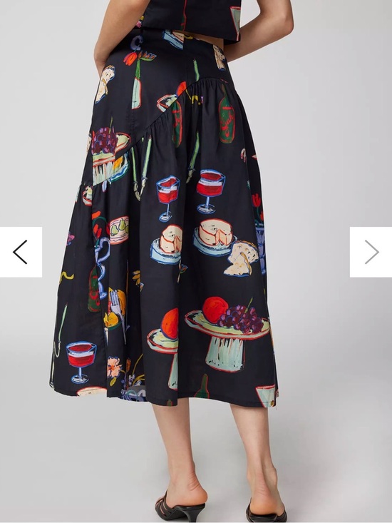 Lisa Says Gah Dresses & Skirts - Lisa Says Gah Maeve Dinner Party Graphic Midi Skirt Black